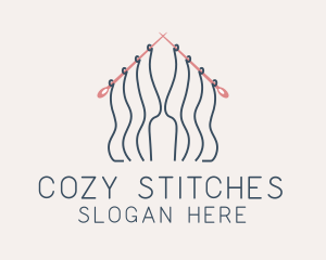 Knitting Needle Thread  logo design