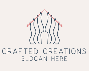 Knitting Needle Thread  logo design