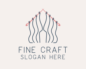 Knitting Needle Thread  logo design