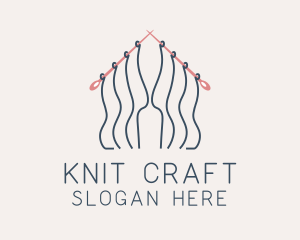 Knitting Needle Thread  logo design