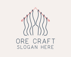 Knitting Needle Thread  logo design