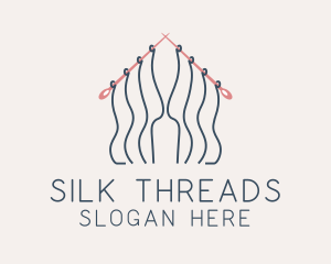 Knitting Needle Thread  logo design