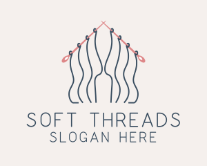 Knitting Needle Thread  logo design