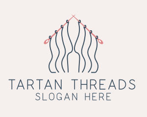 Knitting Needle Thread  logo design