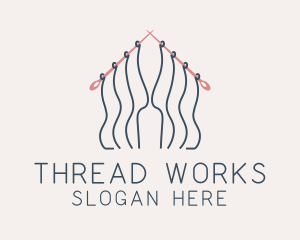 Knitting Needle Thread  logo design