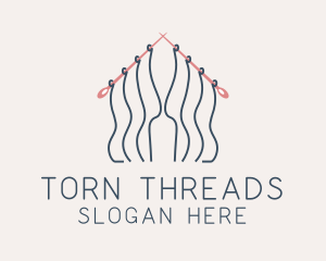 Knitting Needle Thread  logo design