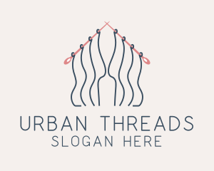 Knitting Needle Thread  logo design