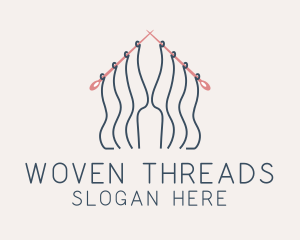 Knitting Needle Thread  logo design