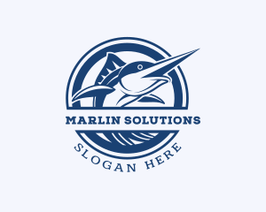 Marlin Fishing Fisheries logo design