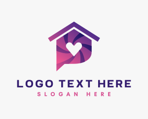 Virtual - Home Messaging App logo design