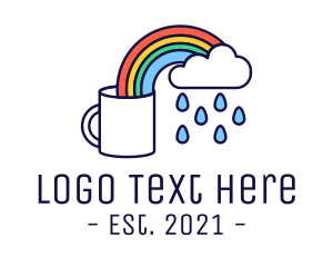 Raining - Rainbow Coffee Mug logo design