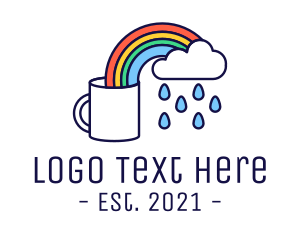 Iced Coffee - Rainbow Coffee Mug logo design