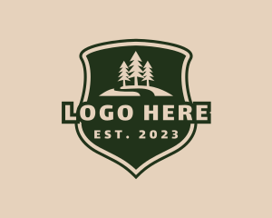 Hiker - Tree Hill Crest logo design