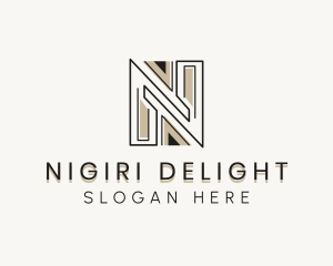 Interior Design Architect Letter N logo design