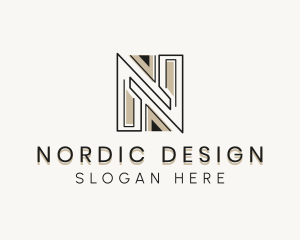 Interior Design Architect Letter N logo design