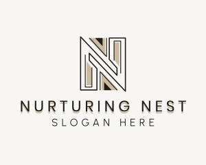 Interior Design Architect Letter N logo design