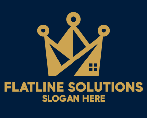 Flat - Golden Crown Building logo design