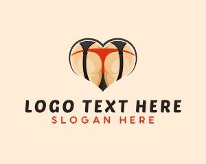 Thong - Erotic Lingerie Heart logo design