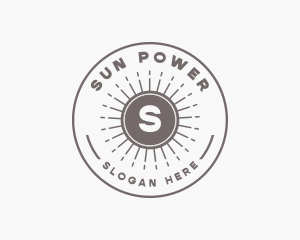 Hipster Sun Ray logo design