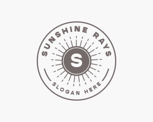 Hipster Sun Ray logo design