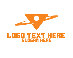 Space - Triangular Orbit Planet logo design