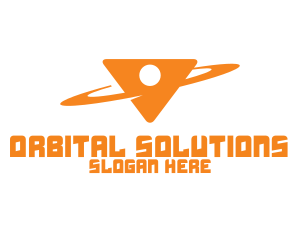 Triangular Orbit Planet logo design