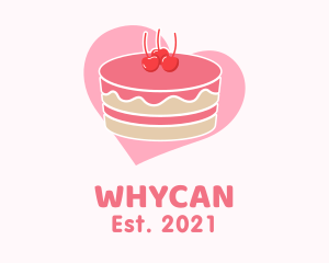 Heart - Cherry Pastry Cake logo design