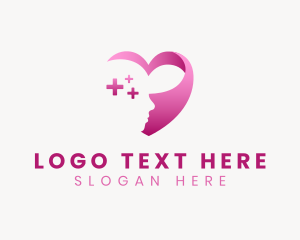 Negative Space - Psychology Mind Health Heart logo design