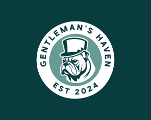 Bulldog Canine Gentleman logo design