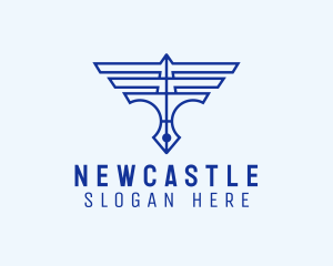 Sigil - Wings Pen Outline logo design