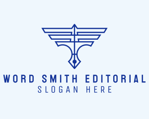 Editorial - Wings Pen Outline logo design