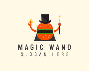 Magician Burger Hat logo design