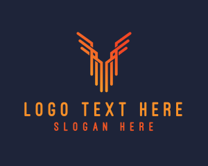 Orange - Minimalist Wing Building logo design