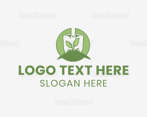 Shovel Leaf Sprout Logo