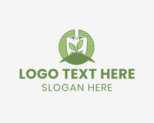 Green Thumb - Shovel Leaf Sprout logo design