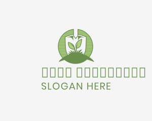 Shovel Leaf Sprout Logo