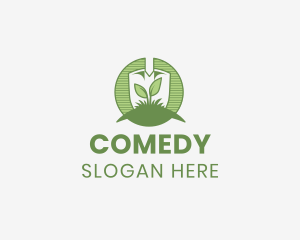 Shovel Leaf Sprout Logo
