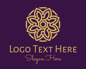 Hair Salon - Decorative Mandala Flower logo design