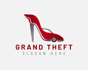 Garage - Car Stiletto Shoes logo design