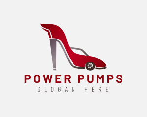 Pumps - Car Stiletto Shoes logo design