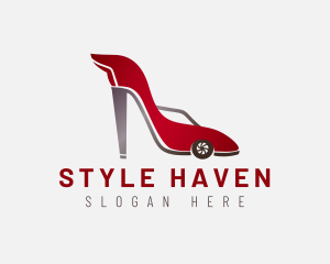 Shoe - Car Stiletto Shoes logo design