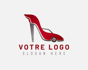 Racing - Car Stiletto Shoes logo design
