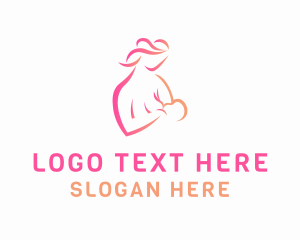 Infancy - Mother Baby Breastfeed logo design