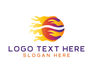 Sizzling - Gradient Fireball Letter O logo design
