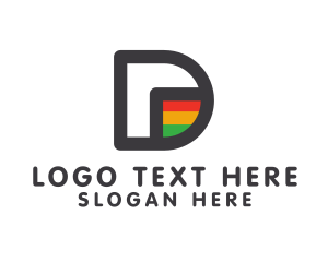 App Icon - Rastafarian D Outline logo design
