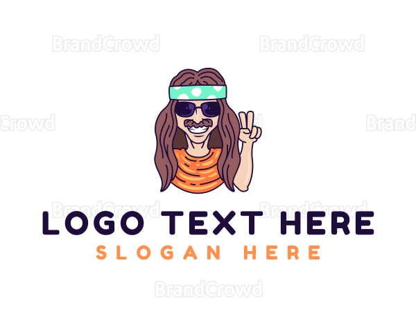 Cool Hippie Man Logo