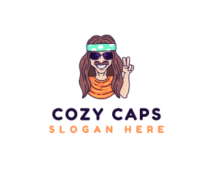 Cool Hippie Man logo design