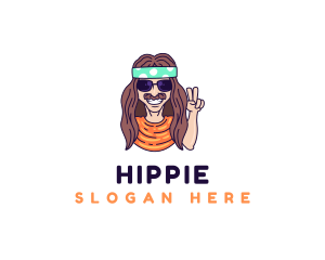 Cool Hippie Man logo design