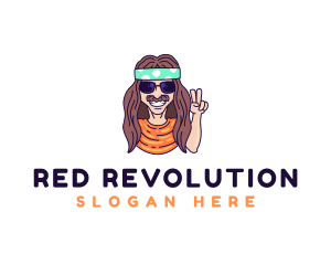 Cool Hippie Man logo design