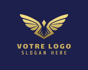 Gradient Gold Wings  Logo
